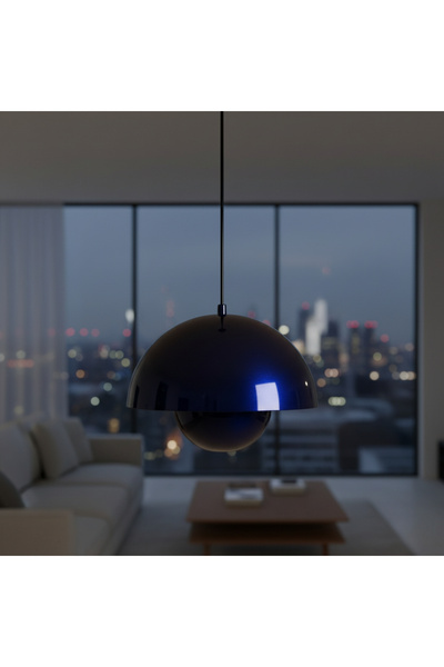 MOİRA Metalik Lacivert Tekli Sarkıt Salon Mutfak Avizesi E27 Ayarlanabilir ka...