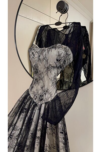 berlanty Long lace corset evening dress