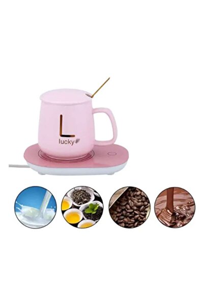ARTC Ceramic heated mug set, gold lettering, 350 ml, Pink