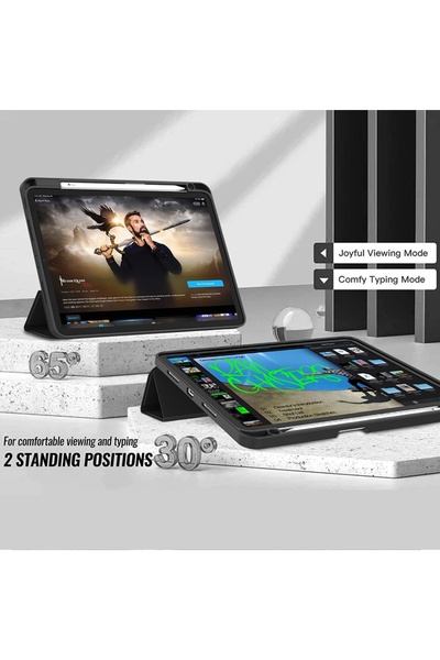 SKYDDAR INNOVATION Husă pentru iPad Air 13, Ultra Slim, Stand, Crystal Vision, Verde Închis, set de autocolante