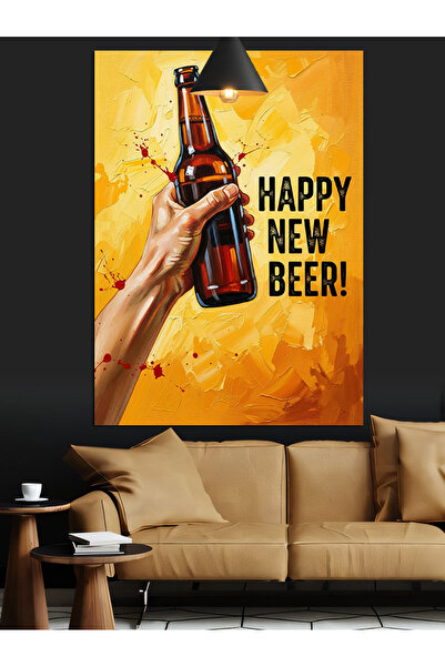 KanvasSepeti Reclamă pentru bere, pictură în ulei de înaltă calitate texturat...
