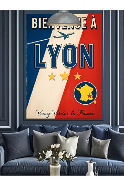 KanvasSepeti Poster Lyon Franța Pictură în ulei de înaltă calitate texturat P...