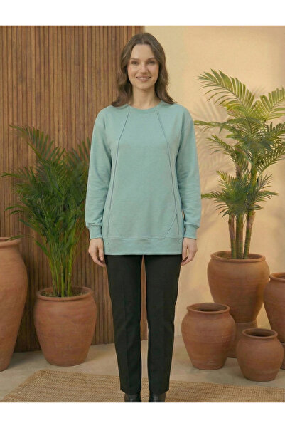 Birol Triko Women's Water Green Buttoned Tunic