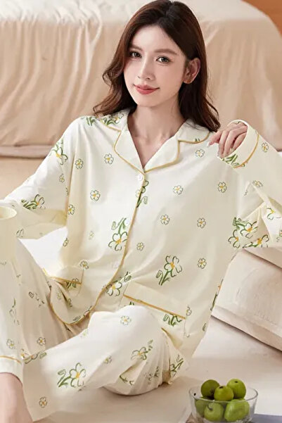 Muchmy Women's Pajama Set Breathable Fabric Women Home Night Lounge Pajama Set