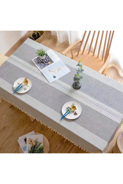 bity thok Gray tablecloth with a sophisticated touch (140×180)