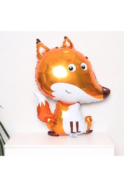 JZS Big Fox Balloons 6pcs Foil Helium Lion Shape Safari Party Decorations