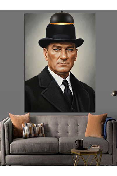 KanvasSepeti Mustafa Kemal Pictură în ulei de înaltă calitate texturat Canvas...