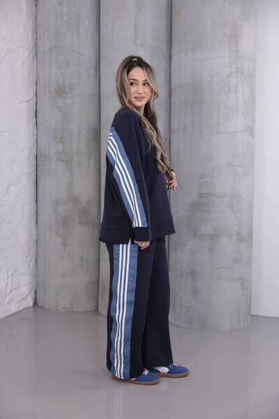 BRGCLOTHING 100% Cotton 3 Thread Denim Detailed O Oversized Cotton Tracksuit Set