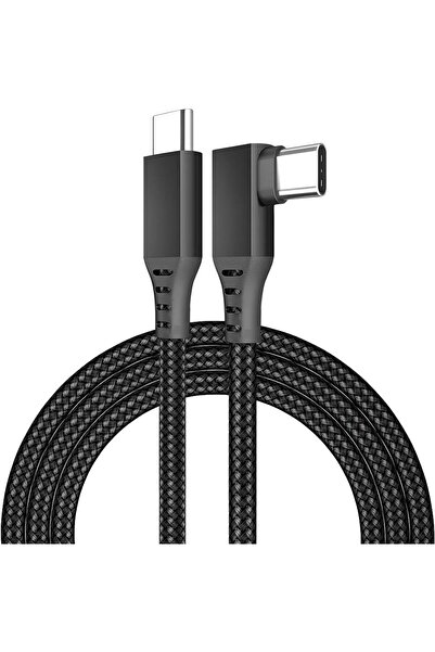 ZONEY 16.5Ft VR Link Cable USB to USB-C, 90° Type-C Nylon Braided for Meta Quest/Pico/PC (Black)
