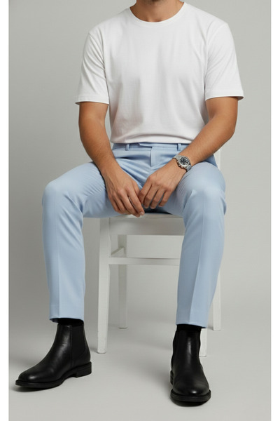 Bürke Ανδρικό υφασμάτινο παντελόνι μπλε χρώματος ποιότητας