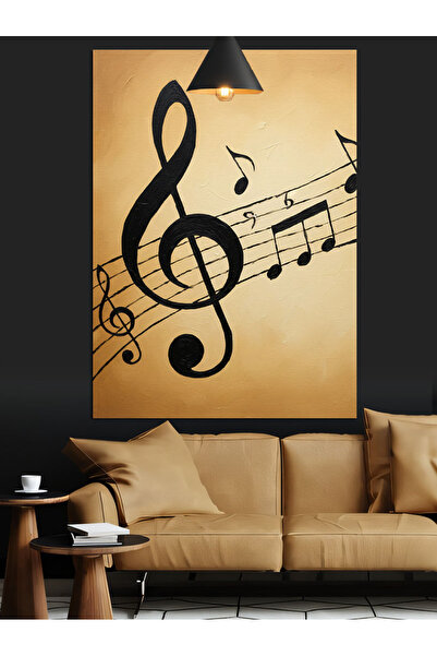KanvasSepeti Notă muzicală abstractă Pictură în ulei de înaltă calitate textu...