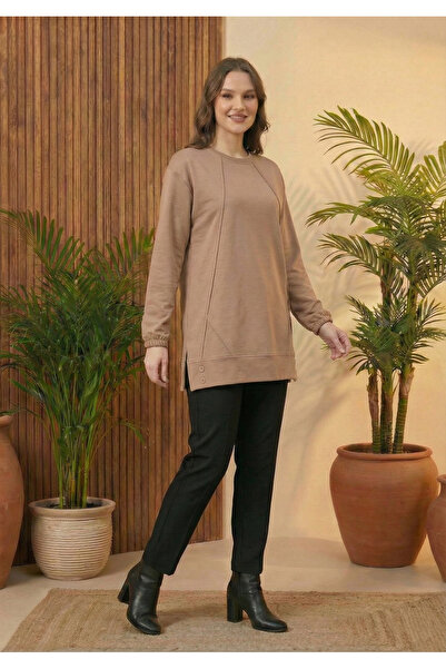 Birol Triko Women's Beige Buttoned Tunic