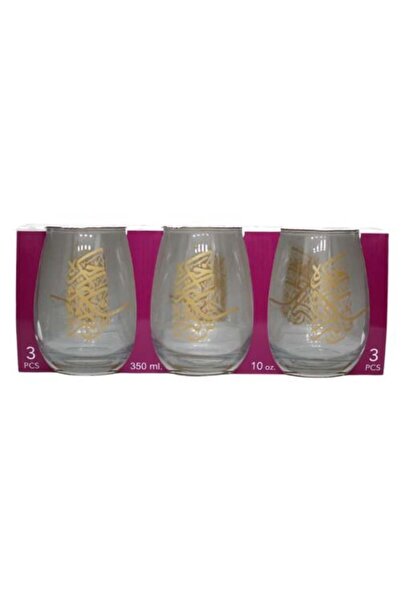 Meven Set Beauty Set of Glasses - 3 Pieces - Gold Letters