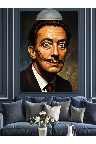 KanvasSepeti Bărbat cu mustăți Pictură în ulei de înaltă calitate texturat Ca...