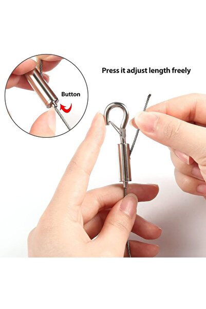 JZS Picture Hanging Wire 2PCS 2m Stainless Steel Rope Hold 20kg