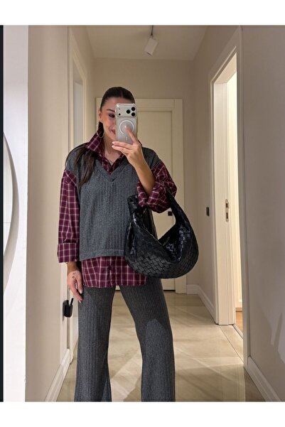 TLG GİYİM Shirt Detailed Knitwear Trouser Set