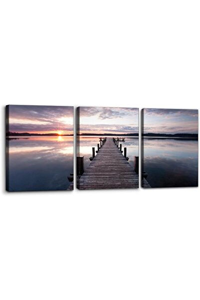 ALAYRA International لوحة فنية جدارية من القماش لمنظر طبيعي لشروق الشمس على ب...