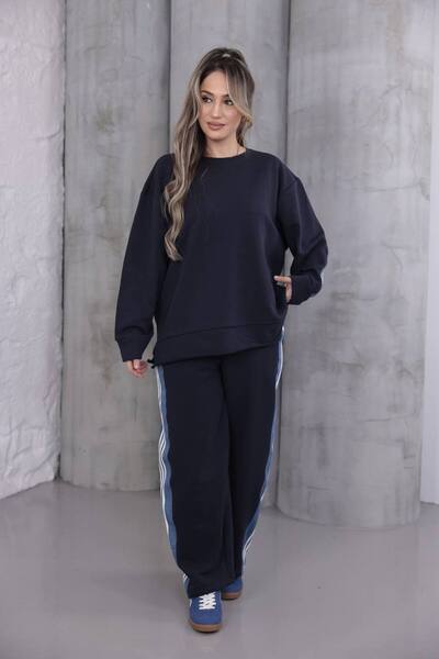 BRGCLOTHING 100% Cotton 3 Thread Denim Detailed O Oversized Cotton Tracksuit Set