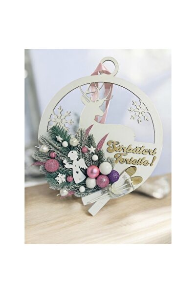 OEM Christmas wreath, painted and decorated MDF base, diameter 30cm