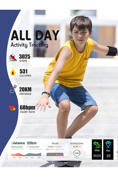 ZONEY Y99PRO Kids Fitness Tracker - Heart Rate & Sleep Monitor, 11 Sport Modes, IP68 Waterproof (Bla