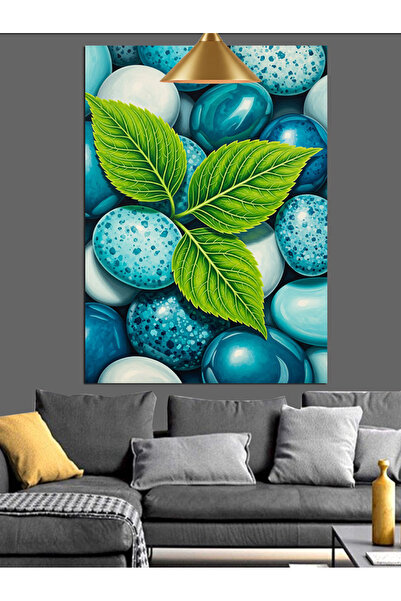 KanvasSepeti Μπλε χρώμα Υψηλής ποιότητας ελαιογραφία Με υφή Καμβάς Καμβάς ζωγ...