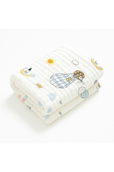 REDQUIT Prosop de muselină/bumbac ®, alb cu baloane, 70×90 cm – pentru bebelu...