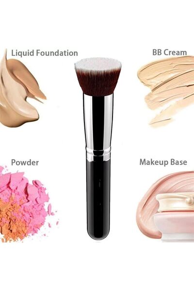 Generic Makeup Brush - Professional Blender for Foundation & Powder (Black, Synthetic
