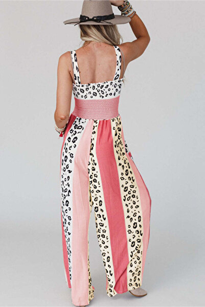 WildFashion Casual jumpsuit with wide pants made of multi-colored, multi-colored, breathable material R967-100