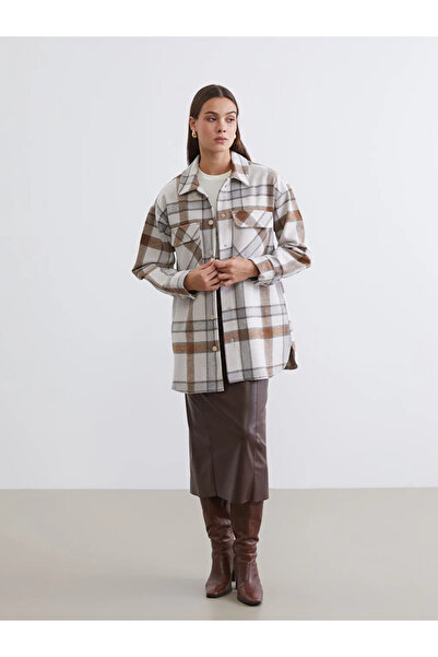 LC Waikiki Καρό Oversize Γυναικείο Πουκάμισο Τουνίκ