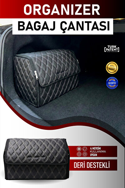 stiloto Auto Trunk Bag Leather Organizer – Car Trunk Organizer, Waterproof Stylish Design