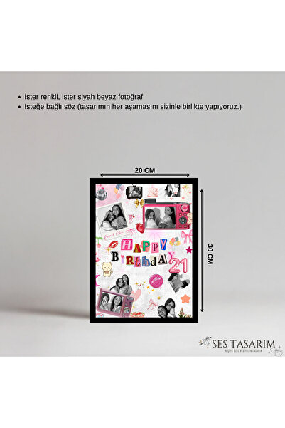 Sestasarmm Kişiye Özel Kolaj Çerçeve, Tasarım, Konsept, Doğum Günü Sevgili, A...