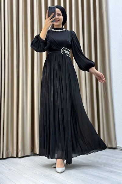 Matik Abiyem Sofia Fabric Stone Detailed Evening Dress