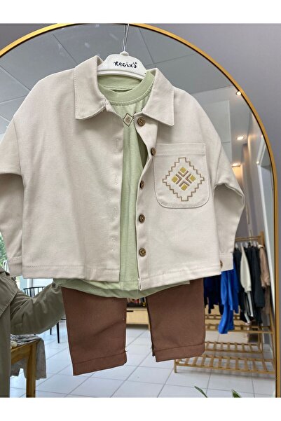 ZEYD ÇOCUK GİYİM Trenc 3-Piece Baby Girl Set