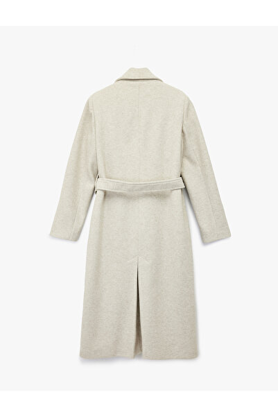 Koton Trench cu mâneci lungi cu buzunare cu două rânduri de nasturi cu centură