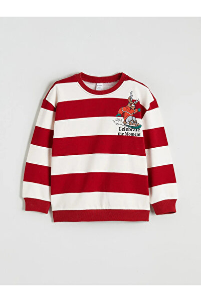 LC Waikiki Crew Neck Striped Boy's Thick Sweatshirt