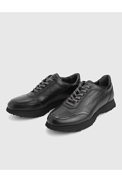 İLVİ Ancis Genuine Leather Black Men's Sports Shoes