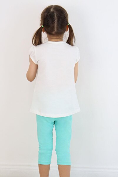 Breeze Girl's Capri Tights Set Floral Girl Printed 1.5-5 Years Old, Ecru