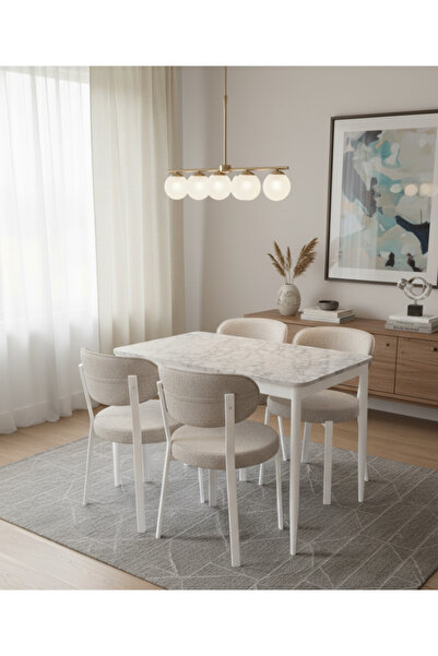 DİLETTO 70x110 YEMEK MASA TAKIMI MUTFAK MASASI 4 KİŞİLİK MASA SANDALYE TAKIMI...