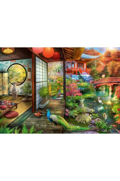 RAVENSBURGER - 1000 Parça Japon Bahçesi Çayevi Kyoto Puzzle