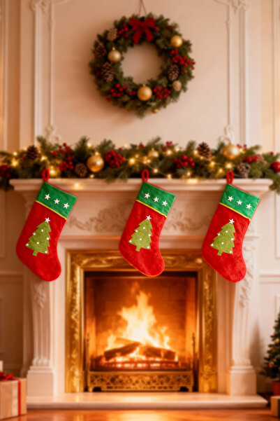 Parti Atölyesi 1 Adet Yılbaşı Çorap Dekor Keçe Kumaştan Üretilmiştir. Yılbaşı Dekor (25,5 × 42 cm)