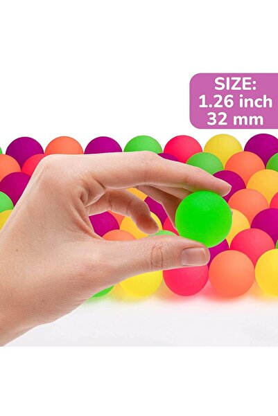 JZS Bouncy Balls 25 Pack 32mm Glowing Solid Color