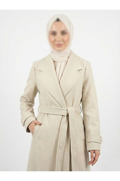 dcn giyim 1985 Women's Belted Coat Manto-1299