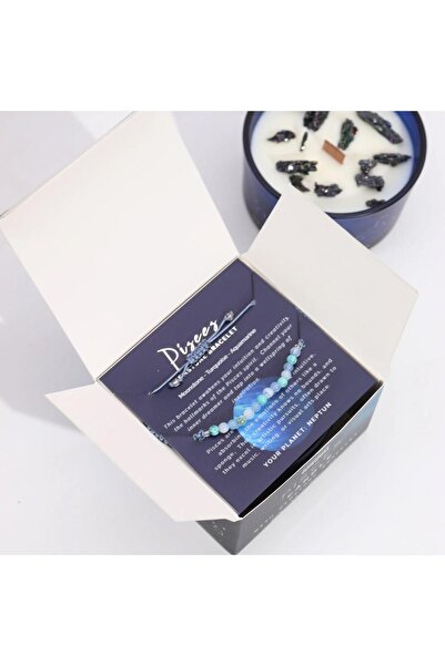 AW Gifts Crystal Candle and Gemstone Bracelet for Pisces