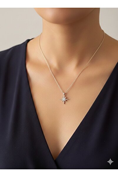 RM Bijuteri Yeni Sezon Zirkon Taşlı Kuzey Yıldızı Kolye