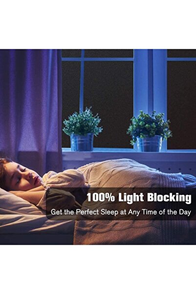 JZS Blackout Frosted Window Film Privacy Static Cling