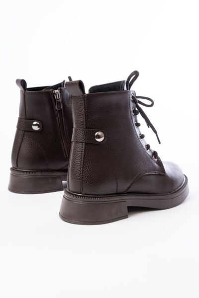 Zerenyus Zri̇n-2003 Premium Brown Galata Lace-Up Zippered Casual Women's Boots