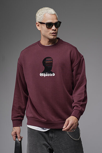 Butik Trend Biz Bisiklet Yaka Oversize Önü Baskılı Sweatshirt