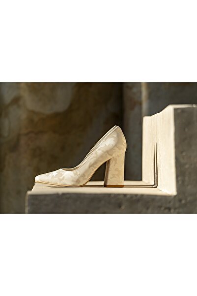 OEM Women's Shoes with Thick Heels Victoria Print Beige - 39