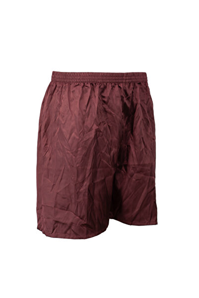 Oppland Men's Satin Fabric Shorts Solid Color Elastic Waistband No Pockets Relaxed Fit Lightweight Fabric