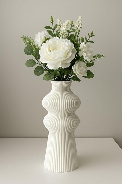 TIGEA Accessories PREMİUM İSKANDİNAV RUSTİK MODERN PLASTİK DEKORATİF VAZO